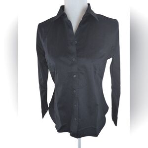 Banana Republic Factory Shirt Petite 8 Navy Tailored Fit Button Up Classic